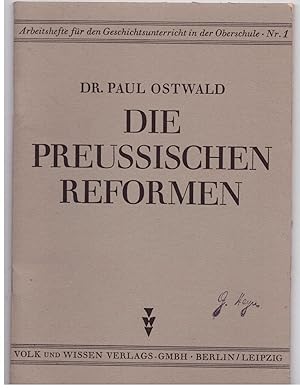 Imagen del vendedor de Die preussischen Reformen a la venta por Bcherpanorama Zwickau- Planitz
