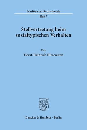 Image du vendeur pour Stellvertretung beim sozialtypischen Verhalten. mis en vente par AHA-BUCH GmbH