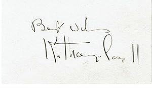 Image du vendeur pour AUTOGRAPH: A CARD SIGNED by the American Stage Actress KATHARINE CORNELL, who is often referred to as "The First Lady of the Theater". mis en vente par Blue Mountain Books & Manuscripts, Ltd.