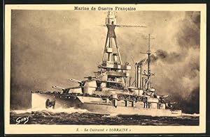 Carte postale Le Cuirassé Lorraine, Marine de Guerre Francaise