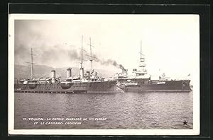 Carte postale Toulon, La Patrie, Cuirassé de 1ere Classe et Le Cassard, Croiseur, französische Kr...