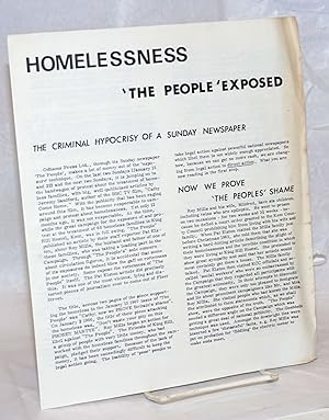 Homelessness: 'The People' exposed. The criminal hypocrisy of a Sunday newspaper
