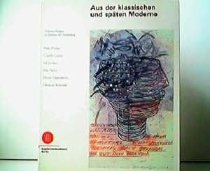 Bild des Verkufers fr Aus der klassischen und spten Moderne - Neuerwerbungen im Kontext der Sammlung Pablo Picasso - Camille Graeser - Alf Lechner - Dan Flavin - Dennis Oppenheim - Christian Boltanski. Katalog zur gleichnamigen Ausstellung im Berliner Kupferstichkabinett, 19. Juli bis 13. Oktober 1996 zum Verkauf von Antiquariat Kirchheim