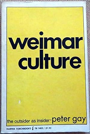 Seller image for Weimar Culture the Outsider As Insider (Paperback) for sale by InventoryMasters