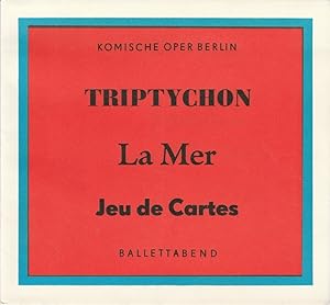 Bild des Verkufers fr Programmheft BALLETTABEND Triptychon - La Mer - Jeu de Cartes Premiere 26. Januar 1974 zum Verkauf von Programmhefte24 Schauspiel und Musiktheater der letzten 150 Jahre