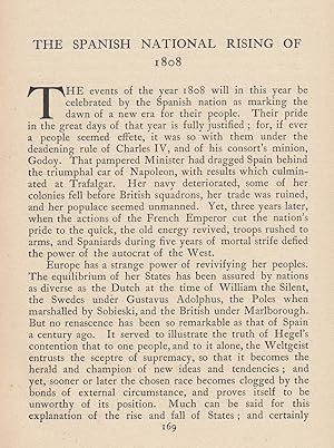 The Spanish National Rising of 1808. A rare original article from the Albany Review, 1908.