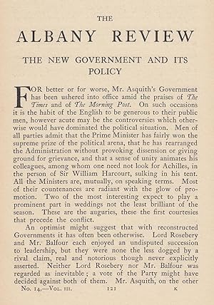 The New Government and its Policy. The election success of Mr. Asquith and his supporterd. A rare...