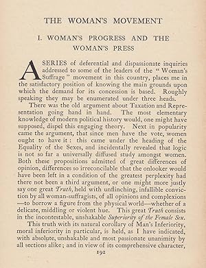 FEMALE SUFFRAGE: The Woman's Movement. Woman's Progress and the Woman's Press, by 'X', TOGETHER W...