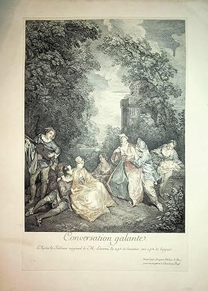 Seller image for Conversation galante, nach M. Lancret, 1743 for sale by ANTIQUARIAT.WIEN Fine Books & Prints