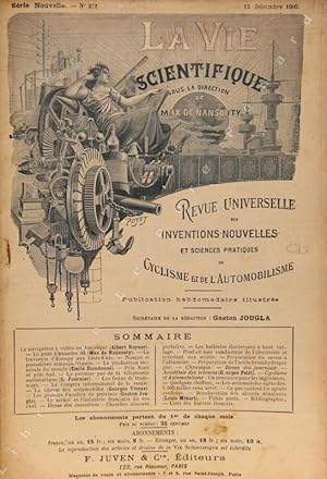 Bild des Verkufers fr La Vie Scientifique, Revue Universelle des Inventions Nouvelles et Sciences Pratiques du Cyclisme et de l'Automobilisme, n272 zum Verkauf von Librairie-Bouquinerie Le Pre Pnard