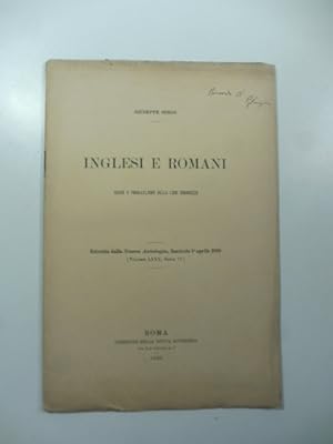 Bild des Verkufers fr Inglesi e Romani. Cause e parallelismo della loro grandezza zum Verkauf von Coenobium Libreria antiquaria