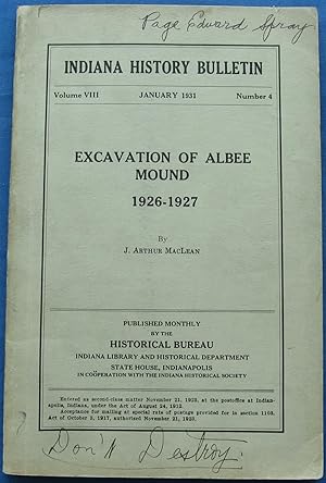 EXCAVATION OF ALBEE MOUND 1926-1927 WITH DESCRIPTION, CATALOG, AND ILLUSTRATIONS