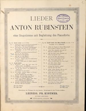 Bild des Verkufers fr Lieder von Anton Rubinstein: Op. 32, No. 4: Es war ein alter Knig. No. 6. Der Asra zum Verkauf von Paul van Kuik Antiquarian Music