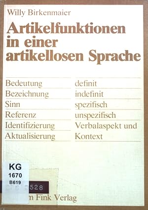 Bild des Verkufers fr Artikelfunktionen in einer artikellosen Sprache : Studien zur nominalen Determination im Russ. Forum slavicum ; Band. 34 zum Verkauf von books4less (Versandantiquariat Petra Gros GmbH & Co. KG)