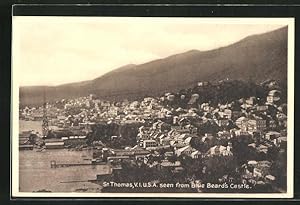 Postcard St. Thomas, V.I. USA. seen from Blue Beard`s Castle