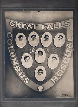 ORIGINAL PHOTOGRAPH OF THE NURSING CLASS OF 1919, COLUMBUS HOSPITAL, GREAT FALLS, MONTANA. Indivi...