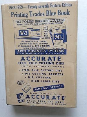 Printing Trades Blue Book. 27th Eastern Edition 1958-59.