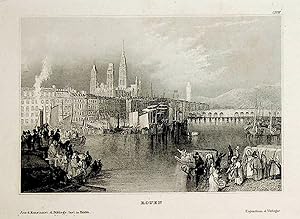 ROUEN, France, Ansich, view, vue ca. 1840