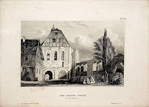 GELNHAUSEN, Kaiserpfalz, Ansicht view ca. 1850