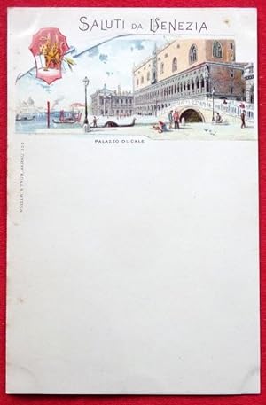 Ansichtskarte AK Saluti da Venezia (Venedig). Farblitho. Palazzo Ducale
