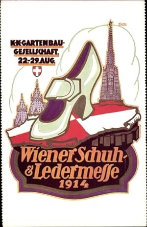 Künstler Ansichtskarte / Postkarte Wien Österreich, K. K. Gartenbau Gesellschaft, Wiener Schuh un...