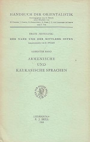 Image du vendeur pour Handbuch der Orientalistik. Erste Abteilung - Der Nahe und der Mittlere Osten. Siebenter Band: Armenische und Kaukasische Sprachen. mis en vente par Antiquariat Carl Wegner