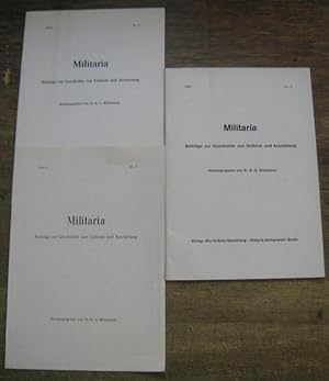 Seller image for Militaria - Beitrge zur Geschichte von Uniform und Ausrstung. Hefte No. 1 - 3 ( 1963 / 1964 / 1965 ). for sale by Antiquariat Carl Wegner