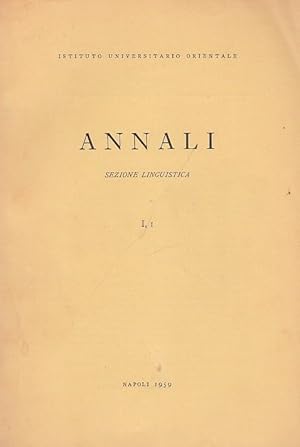 Bild des Verkufers fr Annali - Sezione Linguistica I. 1. zum Verkauf von Antiquariat Carl Wegner