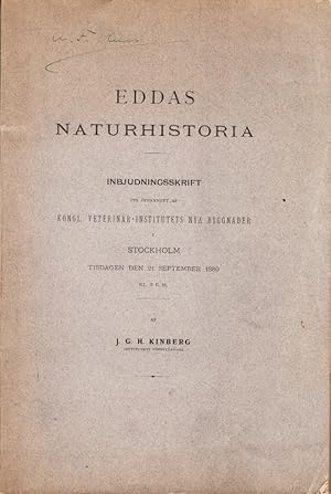 Bild des Verkufers fr Eddas naturhistoria. Inbjudningsskrift vid ppnandet af Kongl. Veterinr-Institutets nya byggnader i Stockholm tisdagen den 21 september 1880 kl. 2 e. m. zum Verkauf von Centralantikvariatet