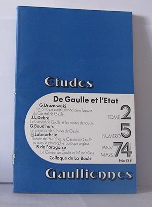 Seller image for tudes Gaulliennes Numro 5 ; De Gaulle et l'tat for sale by Librairie Albert-Etienne