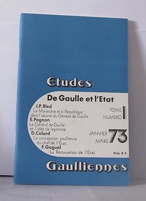 Seller image for tudes Gaulliennes Numro 1 ; De Gaulle et L'tat for sale by Librairie Albert-Etienne