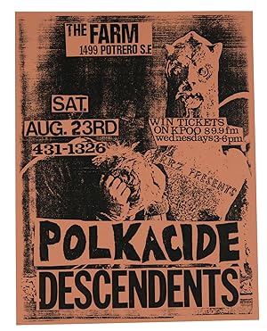 Polkacide / Descendents, August, 23 1986 at The Farm, San Francisco (Original flyer)