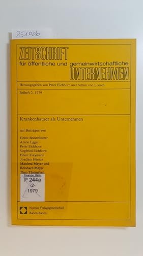 Seller image for Krankenhuser als Unternehmen for sale by Gebrauchtbcherlogistik  H.J. Lauterbach