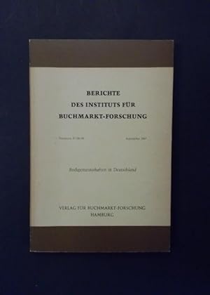 Seller image for Buchgemeinschaften in Deutschland - Berichte des Instituts fr Buchmarkt-Forschung Nr. 37/38/39 for sale by Antiquariat Strter