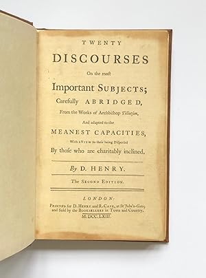 Twenty discourses on the most important subjects; carefully abridged, from the works of Archbisho...