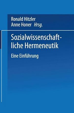 Immagine del venditore per Sozialwissenschaftliche Hermeneutik : Eine Einfhrung venduto da AHA-BUCH GmbH