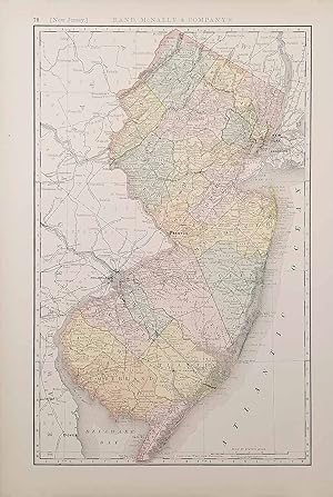 Rand, McNally & Co.'s New Business Atlas Map of New Jersey.
