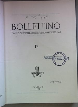 Seller image for Bollettino Centro di Studi Filologici e Linguistici Siciliani: VOL.17. for sale by books4less (Versandantiquariat Petra Gros GmbH & Co. KG)
