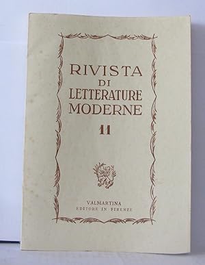 Bild des Verkufers fr Rivista di letterature moderne N11 zum Verkauf von Librairie Albert-Etienne