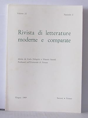 Bild des Verkufers fr Rivista di letterature moderne e comparate Volume 22 Fascicolo 2 zum Verkauf von Librairie Albert-Etienne