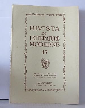 Immagine del venditore per Rivista di letterature moderne N17 venduto da Librairie Albert-Etienne