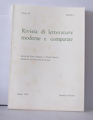 Seller image for Rivista di letterature moderne e comparate Volume 23 fascicolo 1 for sale by Librairie Albert-Etienne