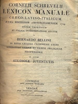 Seller image for Lexicon Manuale Graeco-Latino-Italicum for sale by Librodifaccia
