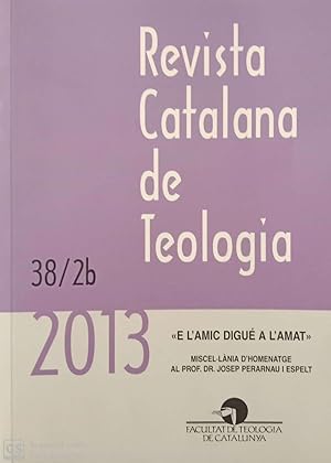 Bild des Verkufers fr Revista Catalana de Teologia (38/2b) zum Verkauf von Llibres Capra