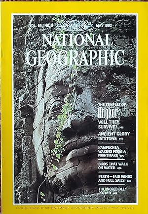 Immagine del venditore per National Geographic Magazine, May, 1982 / "The Temples of Angkor: Will They Survive? - Ancient Glory in Stone" / "Kampuchea Wakens from an Nightmare" / "Birds That Walk on Water" / "Perth - Fair Winds and Full Sails" / "The Incredible Potato" venduto da Shore Books