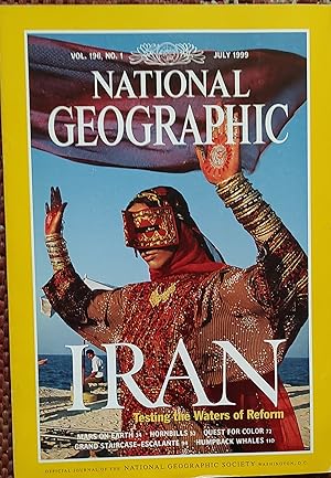 Seller image for National Geographic Magazine, July, 1999 / "Iran: Testing the Waters of Reform;" "Mars on Earth;" "Hornbills;" "Quest for Color;" "Grand Staircase - Escalante;" "Humpback Whales." for sale by Shore Books