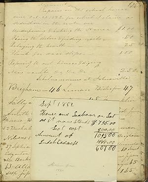 Madison County NY School record book, 1823 - 1828, with late entries for 1851