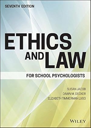 Seller image for Ethics and Law for School Psychologists by Jacob, Susan, Decker, Dawn M., Lugg, Elizabeth Timmerman [Hardcover ] for sale by booksXpress