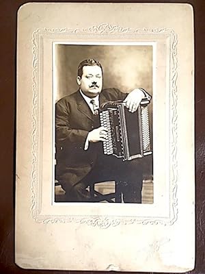Mustachioed Man with Accordion, Scranton PA, circa 1880