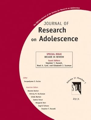 Imagen del vendedor de Journal of Research on Adolescence: Decade in Review [Paperback ] a la venta por booksXpress